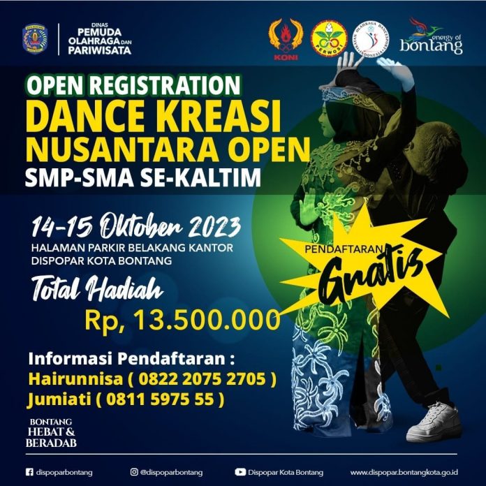 Dispopar Buka Pendaftaran Lomba Dance Kreasi Nusantara Open