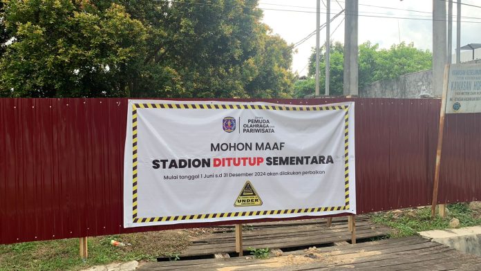 Proyek Renovasi Stadion Bessai Berinta Dianggarkan 10,4 Miliar, Dispopar Target 7 Bulan Rampung