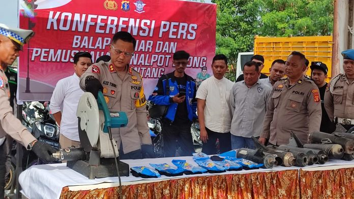 Polres Bontang Sita 147 Knalpot Brong Sejak Awal Ramadan