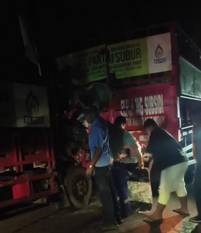 Tabrakan Beruntun Empat Truk di Jalan Poros Bontang–Samarinda, Sopir Terhimpit