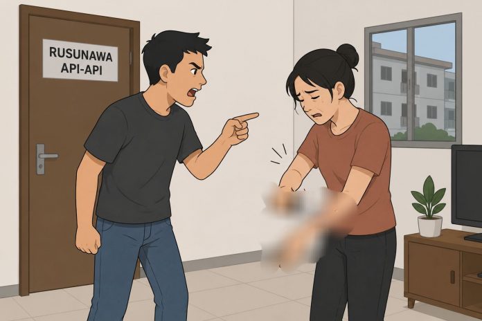 Cekcok Rumah Tangga di Rusunawa Api-Api, Istri Gores Tangan dengan Pisau